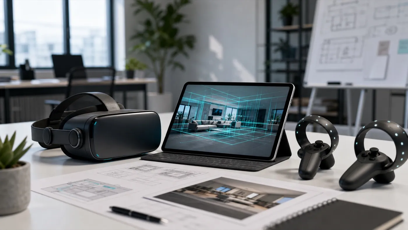 VR εξοπλισμός έτοιμος σε επαγγελματικό χώρο